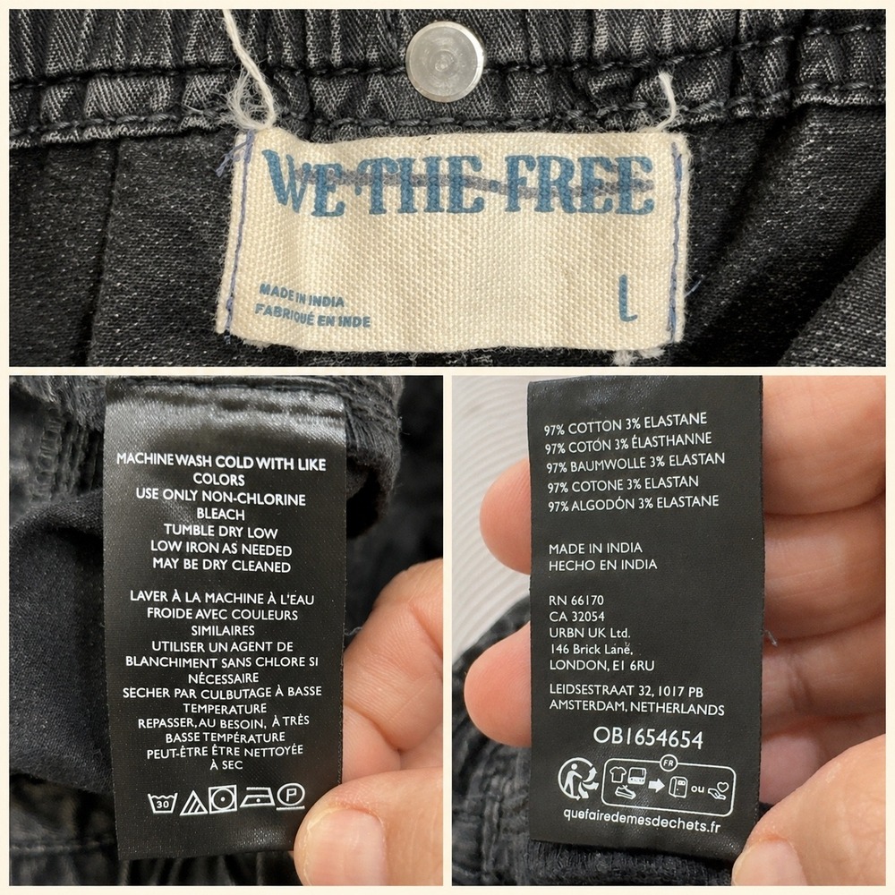 Free People We The Free Can't Compare Cargo Pants Women's L Washed Black69.99 - Picture 7 of 8